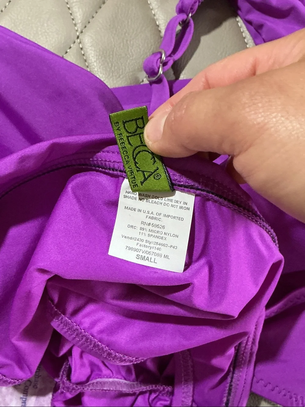 BECCA Purple One-Shoulder Bikini Set